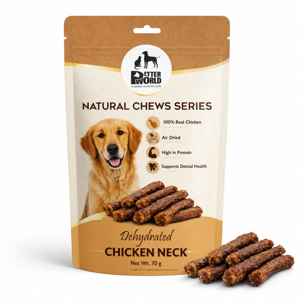 Petter World Dehydrated Chicken Neck Natural Chew Dog Treats