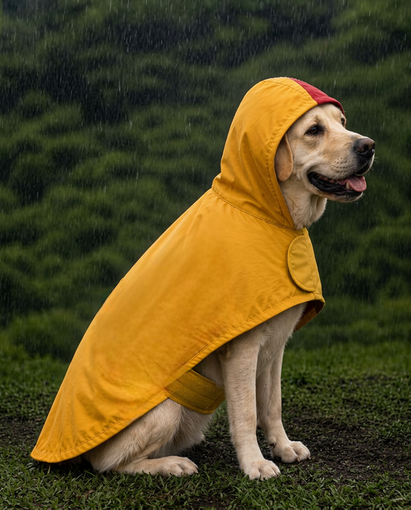 15 Furries Urban Colorblock Waterproof Raincoat for Dogs (Red & Yellow)