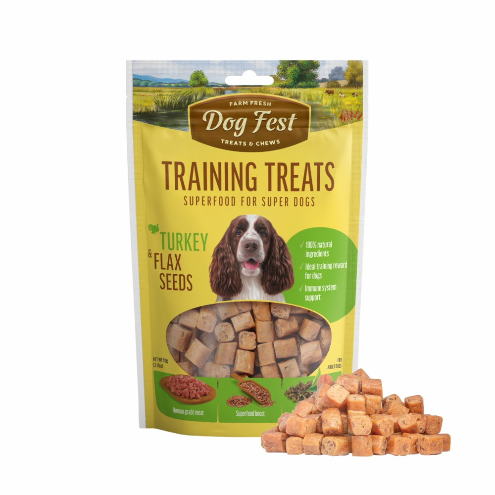 Dogfest Turkey & Flax Seeds Training Dog Treats Dog Treats + Others Petfest 90g
