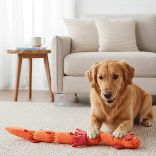 Zippy Paws Zippy Dragonz Plush Squeaky Toy for Dogs (Red)