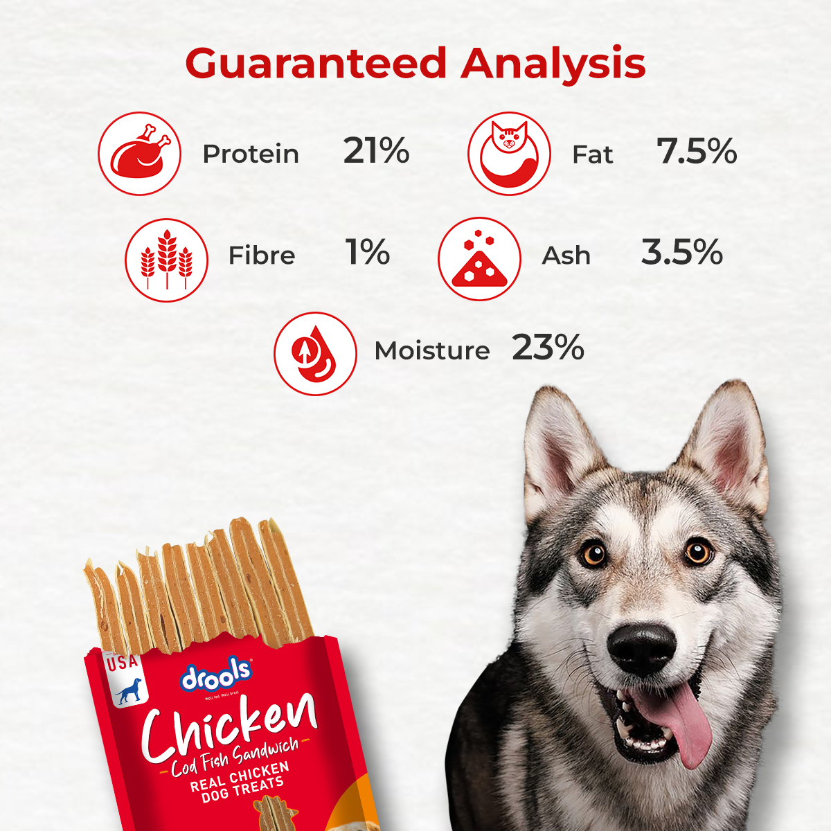 Drools Cod Fish Sandwich Dog Treats Dog Treats + Others Drools