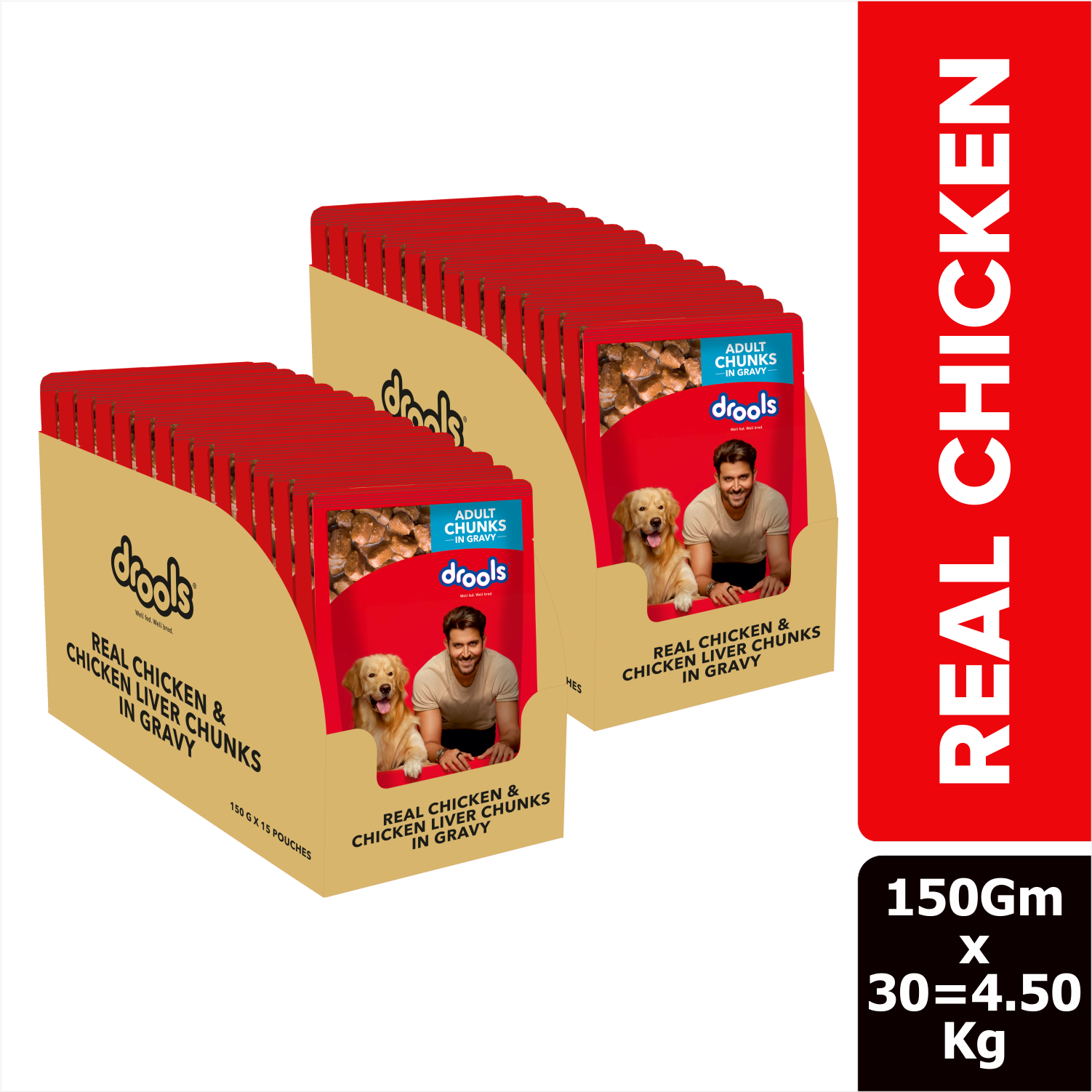 Drools Real Chicken & Chicken Liver Chunks in Gravy Adult Dog Wet Food