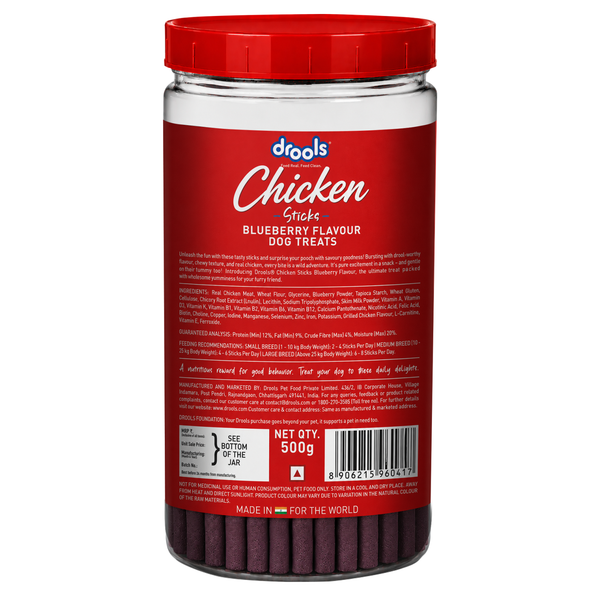Drools Blueberry Flavour Chicken Sticks Treat for Dogs