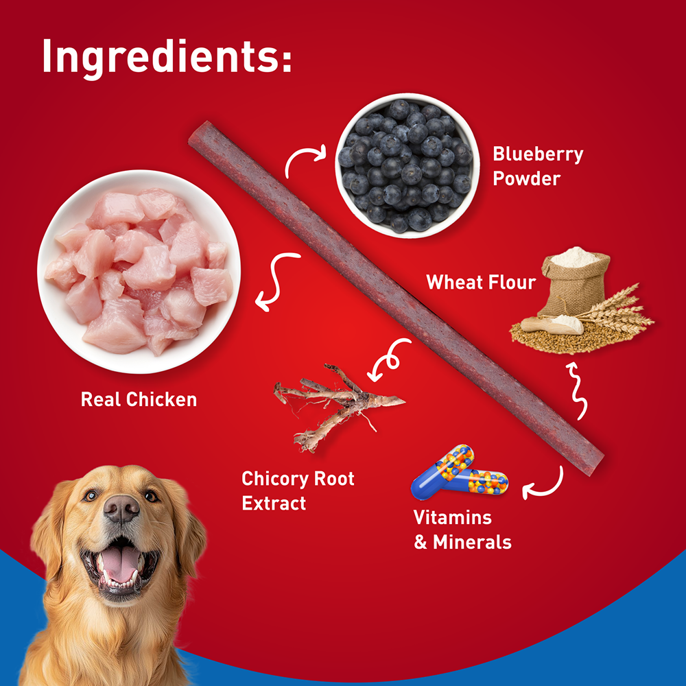 Drools Blueberry Flavour Chicken Sticks Treat for Dogs Dog Treats + Others Drools