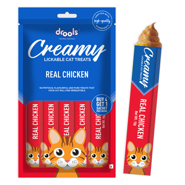 Drools Real Chicken and Seafood Medley Creamy Cat Treats Combo