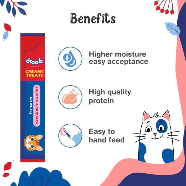 Drools Salmon & Skipjack and Crab & Chicken Creamy Cat Treats Combo