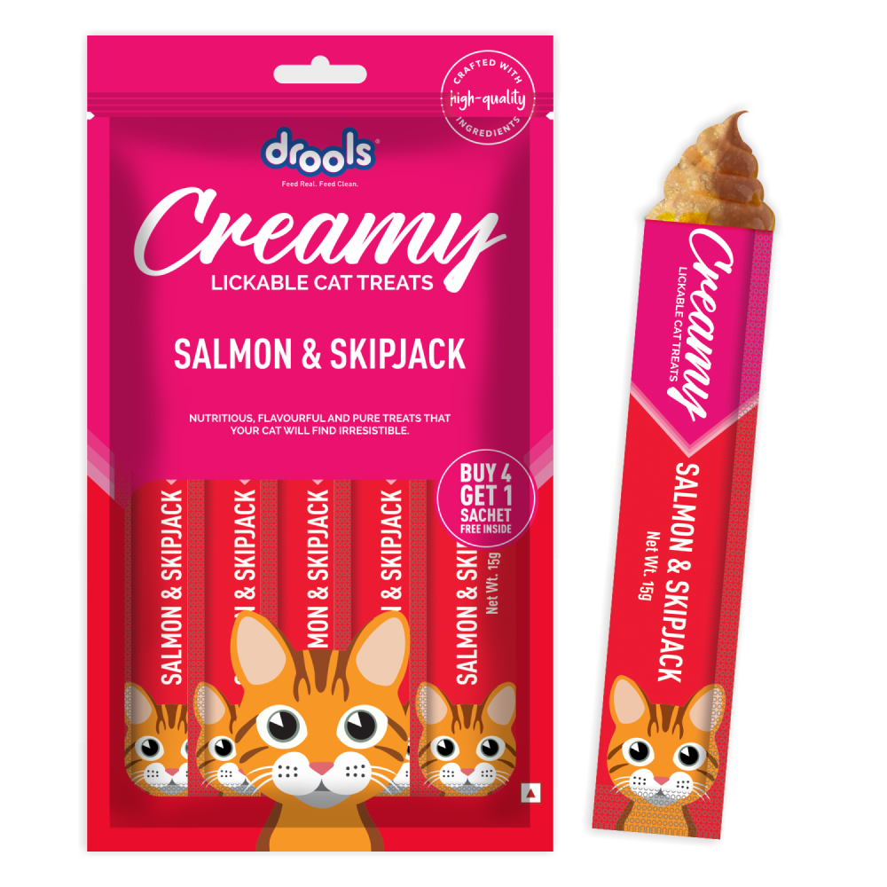 Drools Salmon & Skipjack and Crab & Chicken Creamy Cat Treats Combo