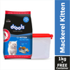 Drools Mackerel Kitten (1 to 12 Months) Cat Dry Food Cats- Dry food Drools 1kg (Free Container)