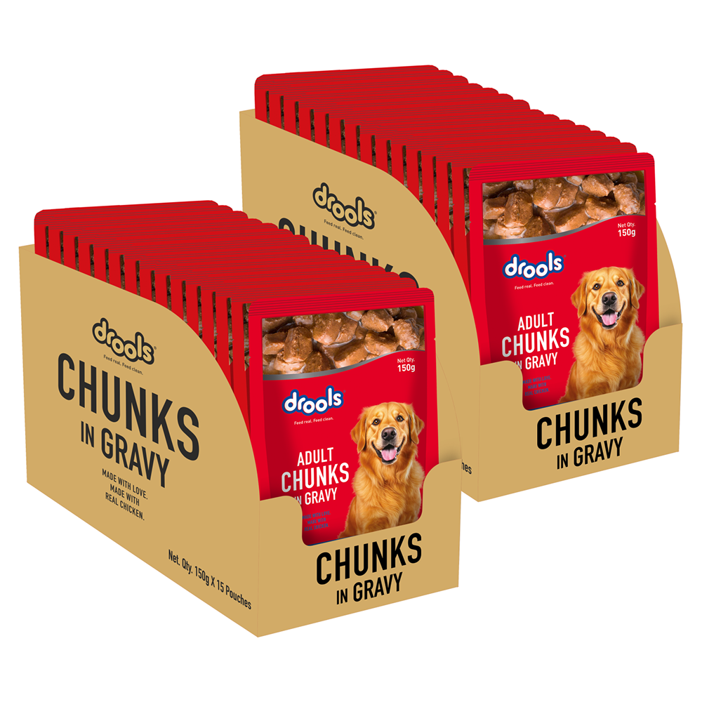 Drools Real Chicken & Chicken Liver Chunks in Gravy Adult Dog Wet Food Dogs-Wet Food Drools