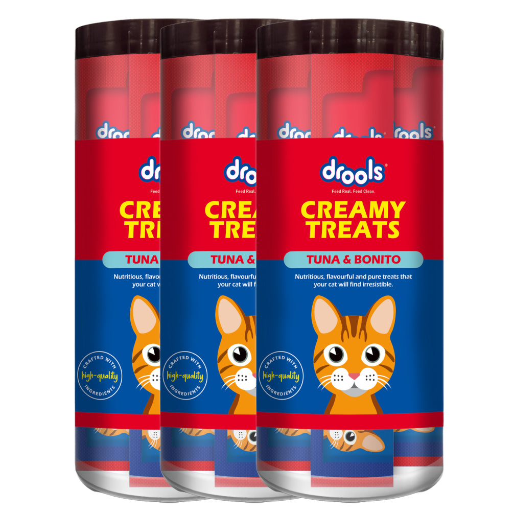 Drools Tuna & Bunito Creamy Cat Treats Cats-Treats & Others Drools 3x375g(75pcs)