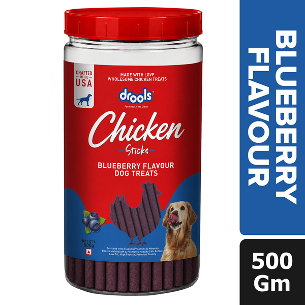 Drools Blueberry Flavour Chicken Sticks Treat for Dogs