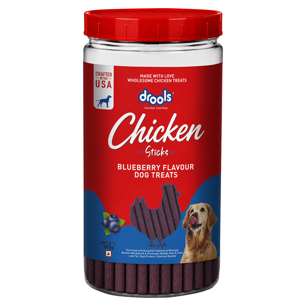 Drools Blueberry Flavour Chicken Sticks Treat for Dogs Dog Treats + Others Drools