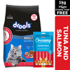 Drools Tuna & Salmon Adult Dry Cat Food Cats- Dry food Drools 1kg+75g (Treat Free)