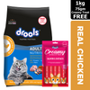 Drools Real Chicken Adult Cat Dry Food Cats- Dry food Drools 1kg+75g (Treat Free)