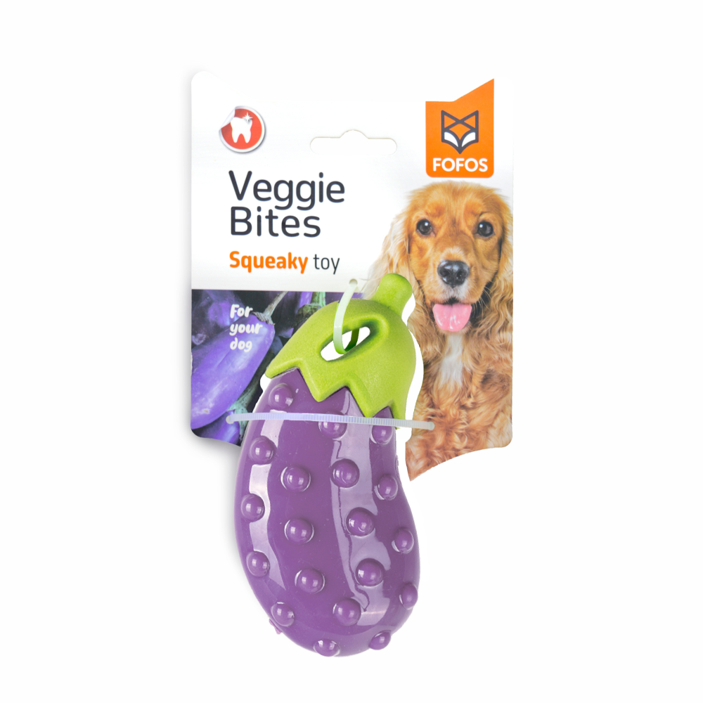 Barkbutler x Fofos Vegi Bites Eggplant Squeaky Toy for Dogs Dogs-Toys Barkbutler L