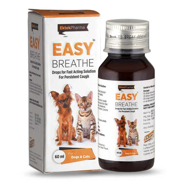 Ek Tek Easy Breathe Drops Cough Syrup for Dogs and Cats