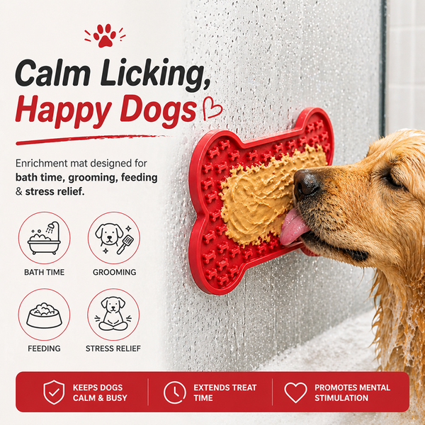 Talking Dog Club Lickable Bone Shaped Lick Mat for Dogs