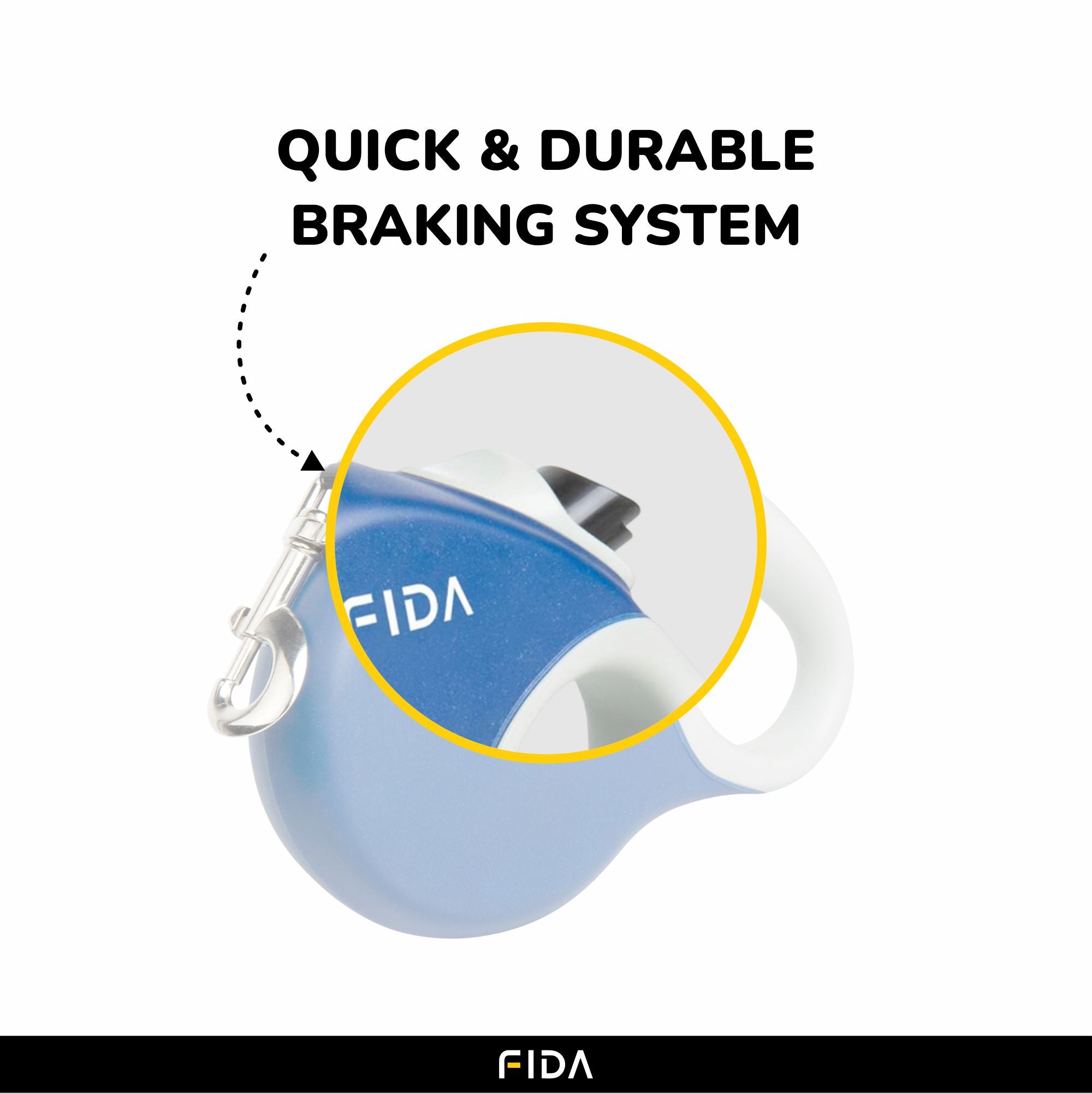 Fida Extra Retractable Leash for Dogs (Blue) Dogs-Collar, Leashes, harnesses Fida