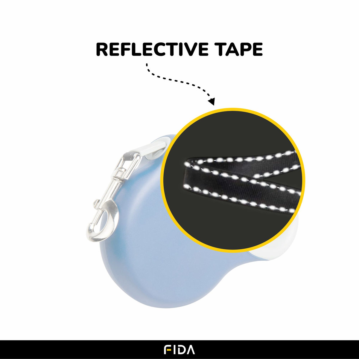 Fida Extra Retractable Leash for Dogs (Blue) Dogs-Collar, Leashes, harnesses Fida