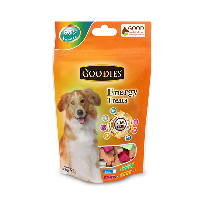 Goodies Energy Treats Mixed Flavour Bone Shaped Dog Treats Dog Treats + Others Goodies 125g