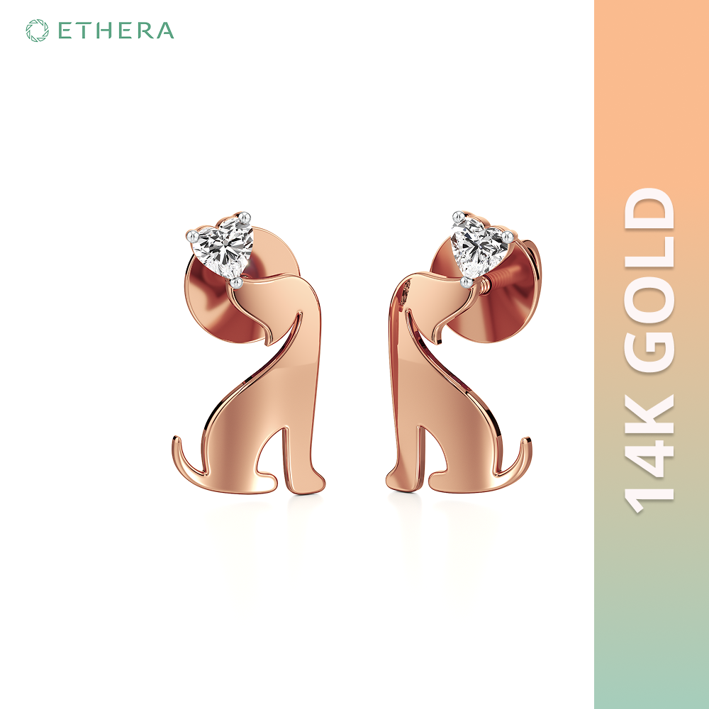 Ethera Pupper Hug Earring for Women (Rose Gold) Pet Parent-Jewellery & Accessories Ethera Dropship 2.36g