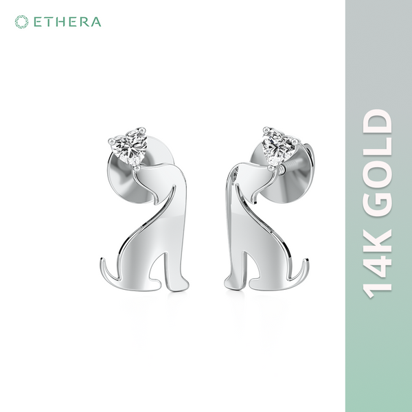 Ethera Pupper Hug Earring for Women (White Gold)