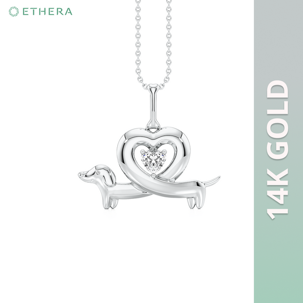 Ethera Wag and Wiggle Pendant Neckwear for Women (White Gold)