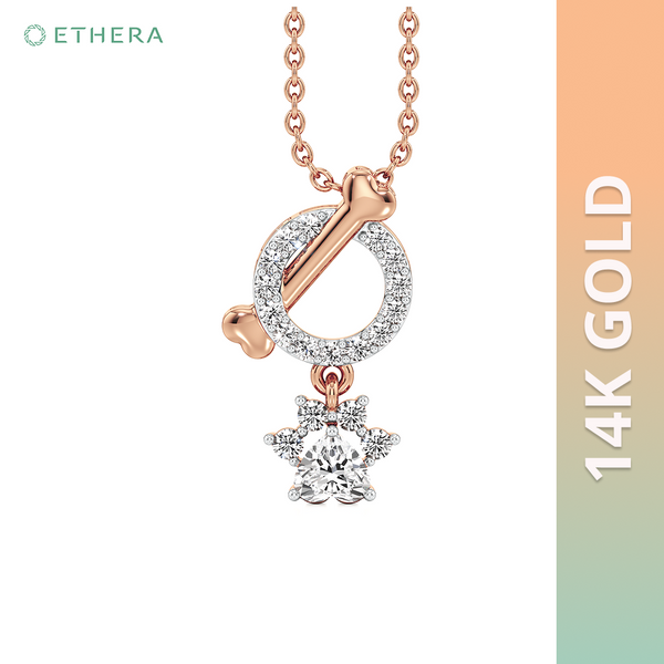 Ethera Bone Appetit Pendant Neckwear for Women (Rose Gold)