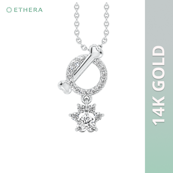 Ethera Bone Appetit Pendant Neckwear for Women (White Gold)