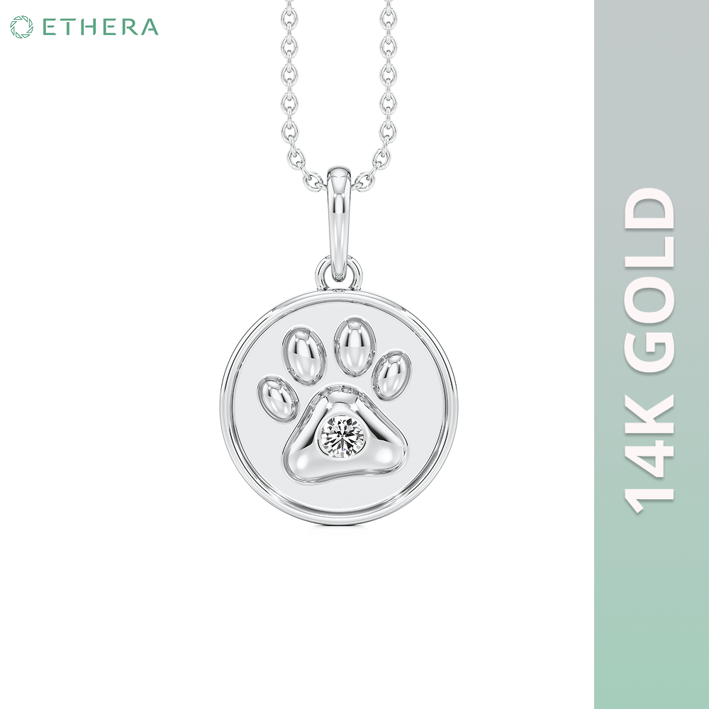 Ethera Pawfect Spark Pendant Neckwear for Women (White Gold) Pet Parent-Jewellery & Accessories Ethera Dropship 2.37g
