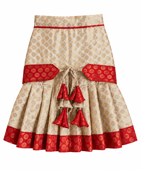 Pawgy Pets Pujo Dress for Dogs (Red & White)