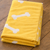 Talking Dog Club Bone Print Viscose Blanket for Dogs (Yellow and Grey Bone) Both-Bedding, Mats & Travel Supplies Talking Dog Club Dropship