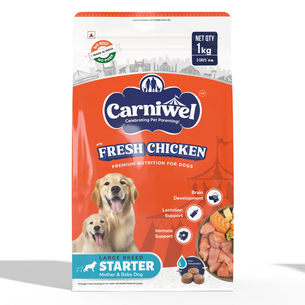 Carniwel Fresh Chicken Kibble Large Breed Starter Dog Dry Food (Limited Stocks)