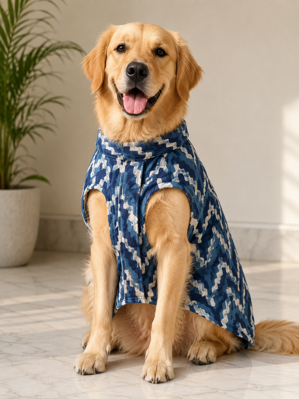 Pawgypets Mul Cotton Kurta for Dogs (Indigo)