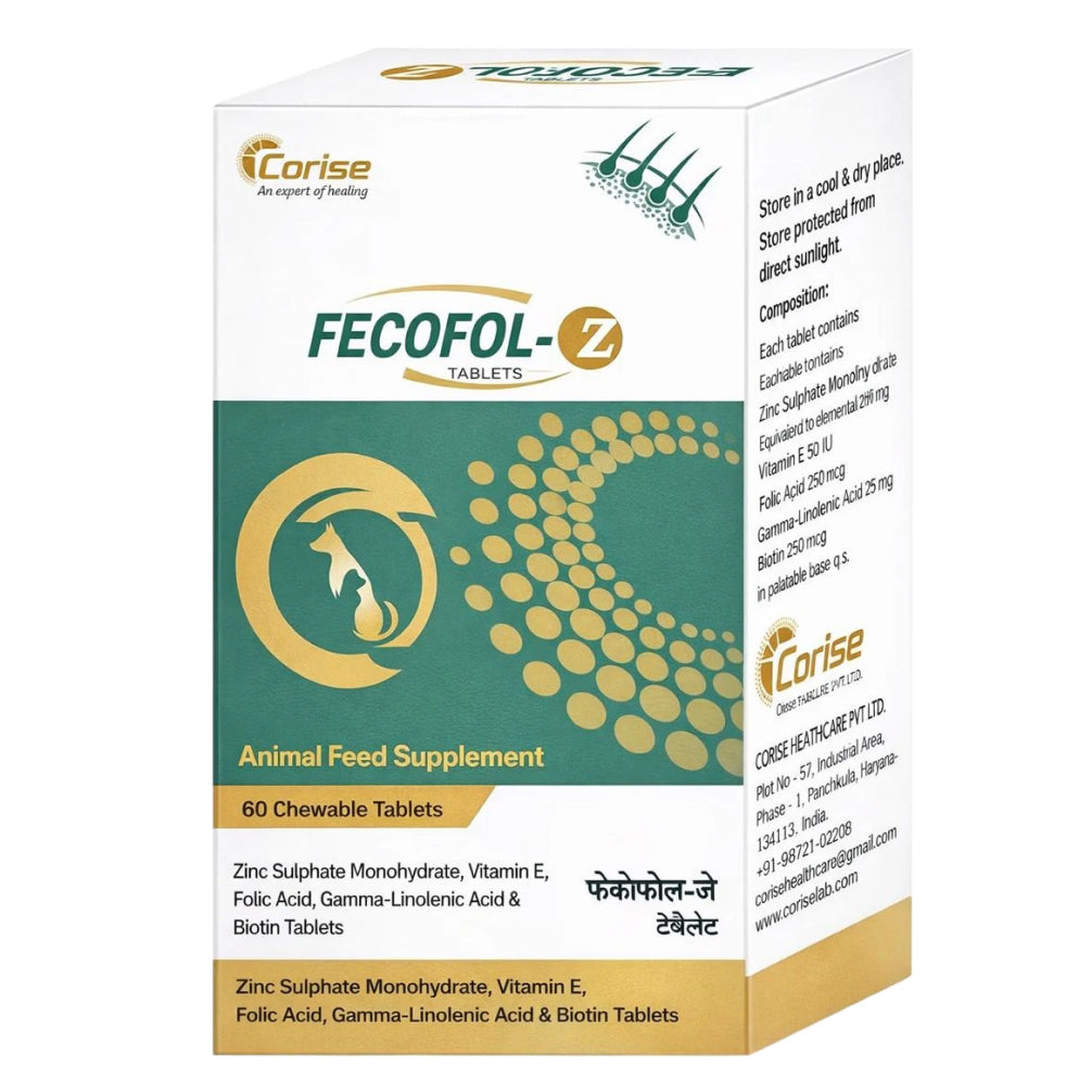 Corise Fecofol Z Tablet for Dogs and Cats (pack of 60 tablets) | Supertails