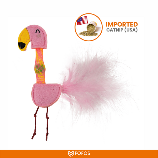 Barkbutler x Fofos Flamingo Flick Tube Catnip Toy for Cats