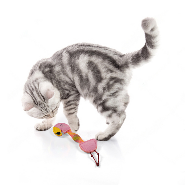 Barkbutler x Fofos Flamingo Flick Tube Catnip Toy for Cats