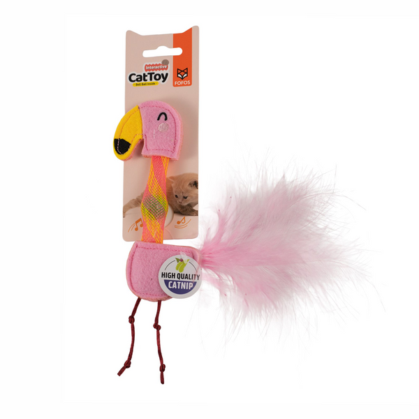 Barkbutler x Fofos Flamingo Flick Tube Catnip Toy for Cats