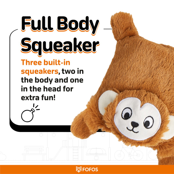 Fofos Monkey Squeaky Puppy Toy for Dogs
