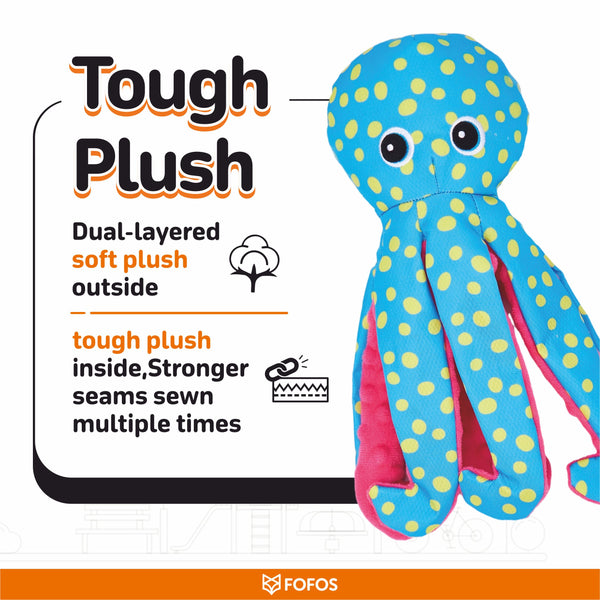 Fofos Octopus Sealife Plush Toy for Dogs (Blue)