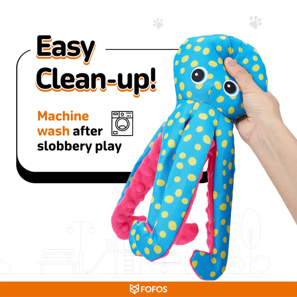 Fofos Octopus Sealife Plush Toy for Dogs (Blue)