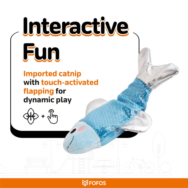 Fofos Sardine Dancing Fish USB Rechargeable Toy for Cats