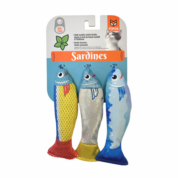 Fofos Sardine Fish Catnip Filled Toy for Cats