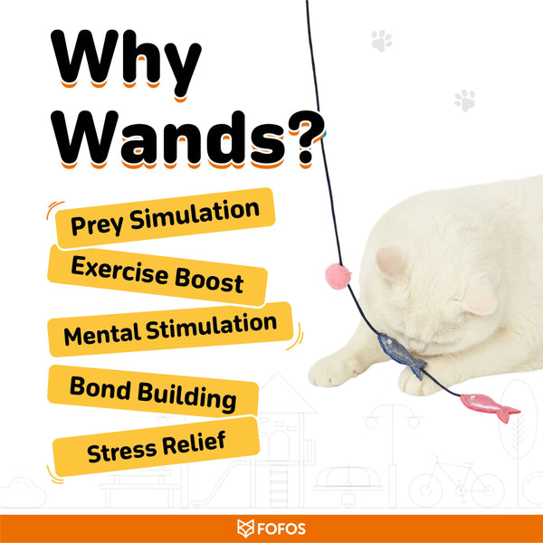 Fofos Sardine Wand Toy for Cats