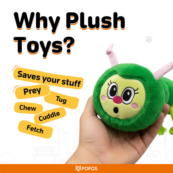 Fofos Caterpillar Spring Plush Toy for Cats