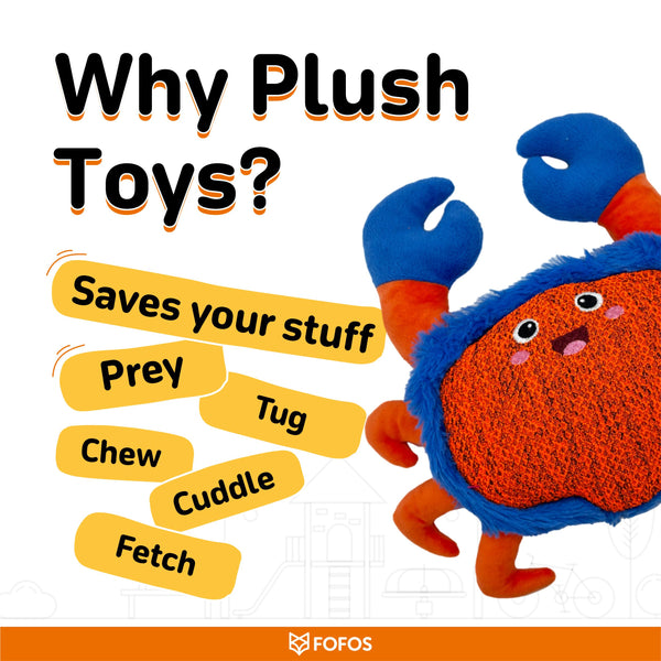 Fofos Crab Summer Plush Toy for Dogs