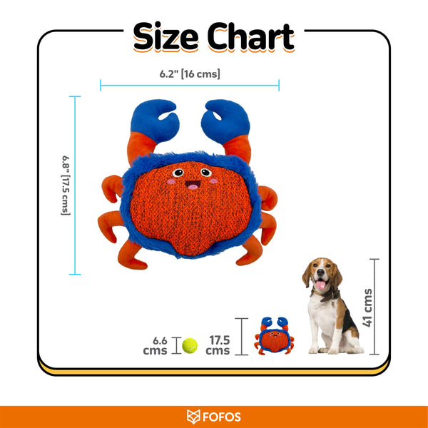 Fofos Crab Summer Plush Toy for Dogs