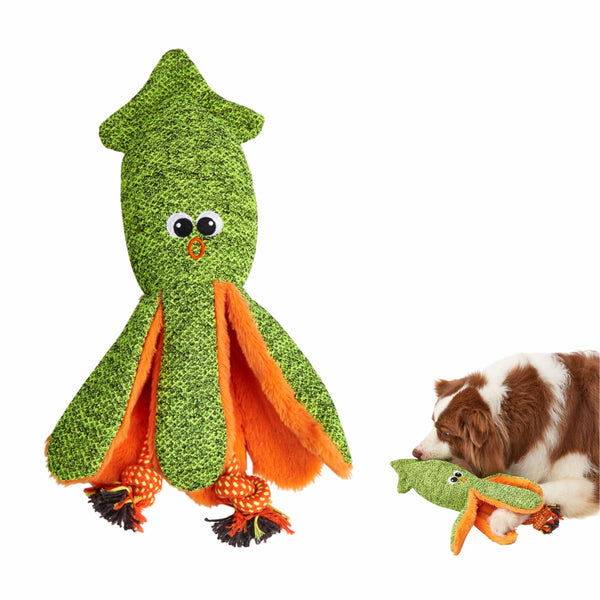 Fofos Octopus Summer Plush Toy for Dogs (Green)