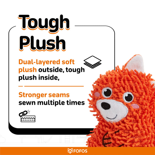 Fofos Lion Long Body Tough Plush Toy for Dogs