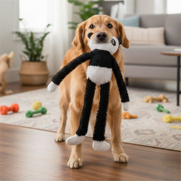 Fofos Panda Long Body Tough Plush Toy for Dogs